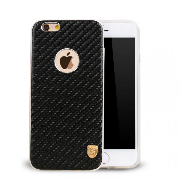 Wholesale iPhone 7 Carbon Fiber Armor Hybrid Case (Black)